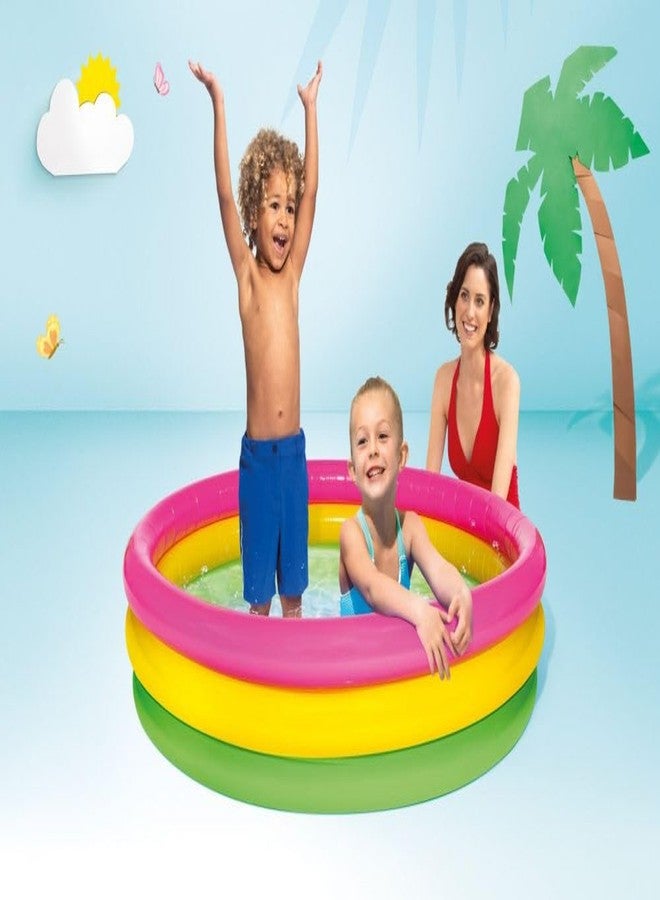 VWretails Sunset Glow Inflatable Pool for The Swimming Fun and Bath in Multicolor 3 Rings for emjoyment and Fun for Kids in Summer and Vacations for The Age of 2+ - Image 3